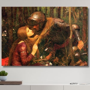 John William Waterhouse Canvas Wall Art,La Belle Dame sans Merci(The Beautiful Lady Without Mercy) Art Print,Art Reproduction,HomeDecor 5