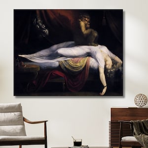 Henry Fuseli The Nightmare (1781) Canvas Wall Art, Henry Fuseli Reproduction ,Henry Fuseli Artworks,Vintage Wall Art  Canvas