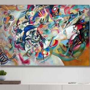 Wassily Kandinsky Druck auf Leinwand,Wassily Kandinsky Gemälde,Moderne Leinwand Wandkunst,Bürodekoration, Abstrakte Kunstwerke,Moderne Wandkunst 7