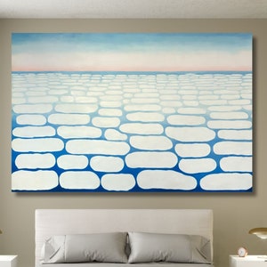 Georgia O&#39;Keeffe Above the Clouds Print on Canvas,Sky Above Clouds Canvas, O&#39;Keeffe Reproduction Landscape Wall Art,Home Decor,Wall Art 8