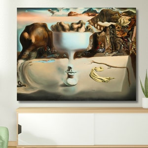 Salvador Dali Apparition of Face and Fruit Dish on a Beach Print  on Canvas  ,Salvador Dali Canvas,Dali Wall Art, Surreal Art,Ready to Hang