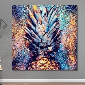 Pineapple,Colourful Pineapple Canvas Wall Art,Pineapple Print Art,Pineapple Poster,Kitchen Wall Art Decor,Gift for Her,restaurant wall art