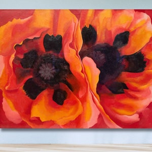 Georgia O&#39;Keeffe Red Flowers Print on Canvas,Georgia O&#39;Keeffe Painting,O&#39;Keeffe Wall Art,O&#39;Keeffe Canvas Gift Idea,Home Decor,Wall Art 19