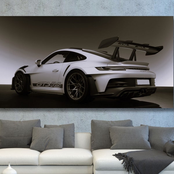 Porsche 992 GT3 RS Supercar Poster Print,Wall Art Car Photography Poster,Porsche Print, Modish Office Decor,Porsche Canvas,Gift for him 23