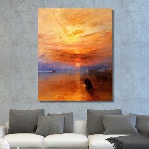 Joseph Mallord William Turner Print Sun Setting Over A Lake(1840),Turner Painting,Turner Artworks,Oil Landspace Painting,Wall Decor 2