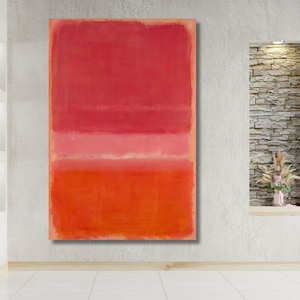 Mark Rothko,Rothko untitled(1956) red,orange,pink painting on Canvas,Rothko Print,Rothko Museum Exhibition,Abstract Art,Canvas Home Decor 52