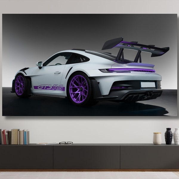 Porsche 992 GT3 RS Supercar Poster Print ,Wall Art Car Photography Poster,Porsche Print,Modish Office Decor Gifts ,Porsche Canvas,Home Decor