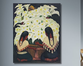 Flower Carrier Print on Canvas,Diego Rivera Print,The Flower Carrier Poster Wall Art,Diego Rivera Painting,Diego Rivera Artworks,Home Decor1