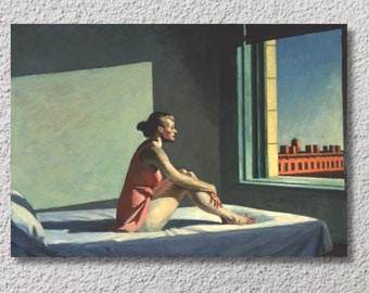 Edward Hopper Print Girl in the Bedroom Window Canvas Wall Art 6
