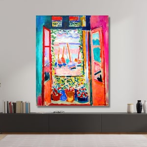 Matisse Open Window Print,Henri Matisse wall art,Matisse painting,Vintage Wall Art,Flowers on Window, Colorful Wall Art ,Landscape Print  3