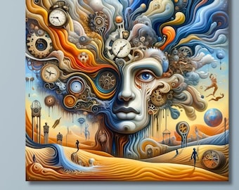 Salvador Dali Print  Melting Clocks Surrealist Art 51