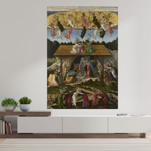 Sandro Botticelli Print Mystic Nativity (1500)on canvas ,Sandro Botticelli Canvas Wall Art,Sandro Botticelli famous artwork 4