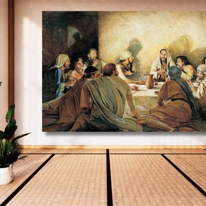 Jesus and Disciples Christan Canvas,Last Supper Canvas, Last Supper Wall Art,Wall Decoration Dinning Room,Wall Art ,Religious art 2