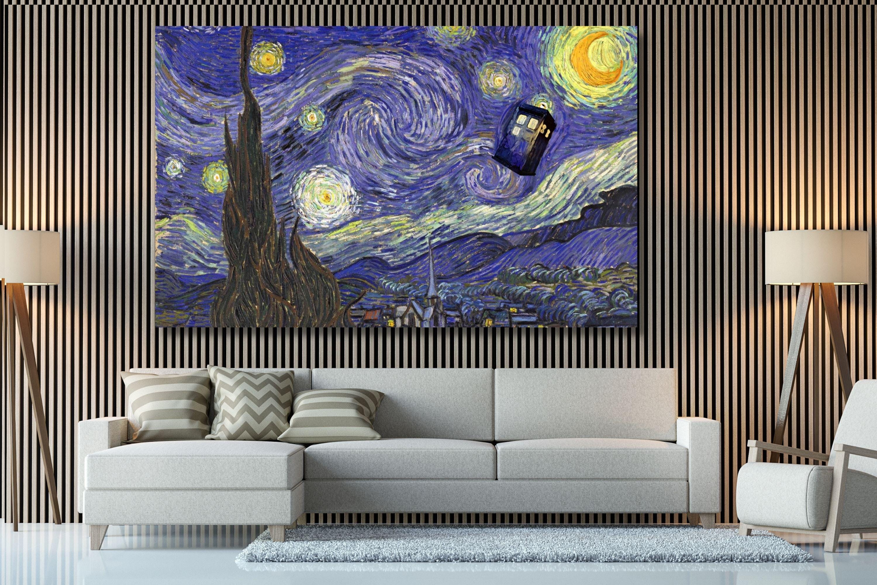 Van Gogh Starry Night Inspired Doctor Who Tardis Canvas Wall Art - Etsy