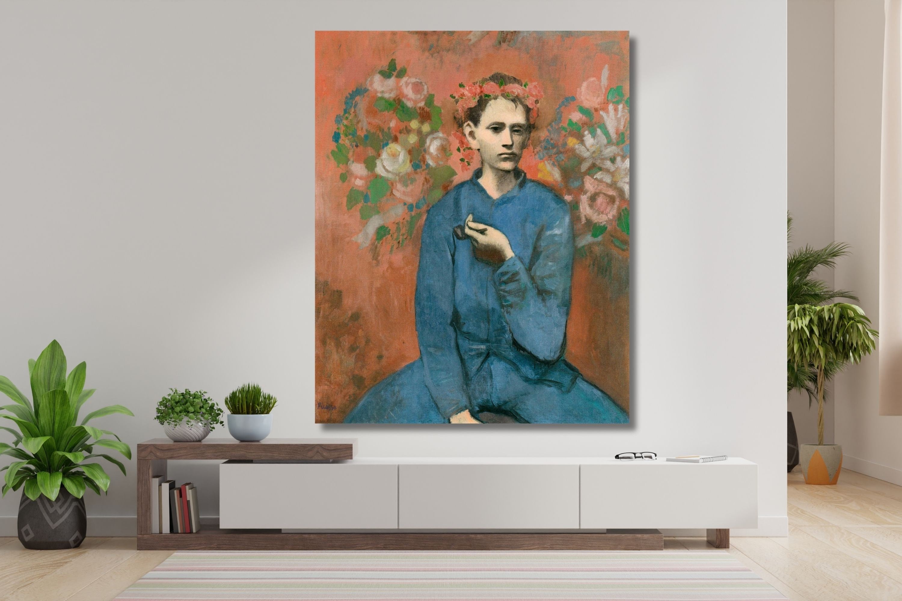 パブロ・ピカソ作「パイプをくわえた少年」（1905年）、ヴィンテージ