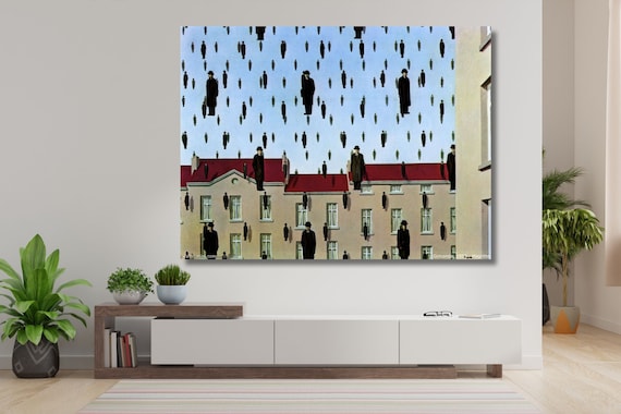 額装品/ゴルコンダ/ルネ マグリット/インテリア/アート/特別品/ポスター ゴルコンダ(ルネ マグリット)額装済ポスター : azポスター - 通販