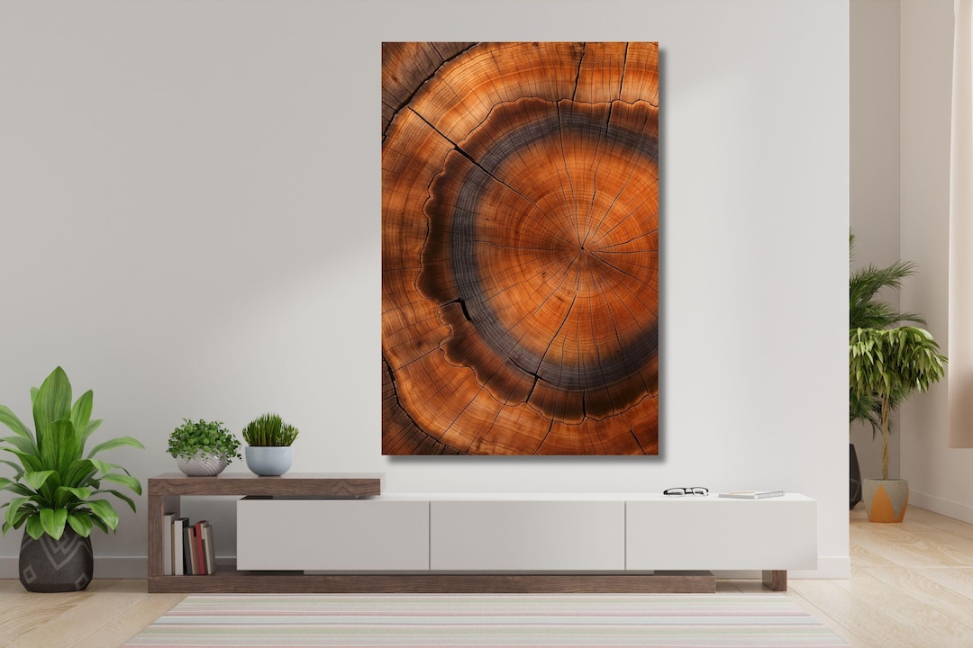 Tree Ring Colorfull Colorful Tree Ring Print on Canvas,abstract Colorful Tree Ring Wall ...