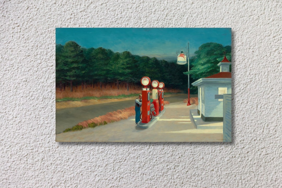 Edward Hopper Print Gas Car1940 on Canvas,edward Hopper Artworks