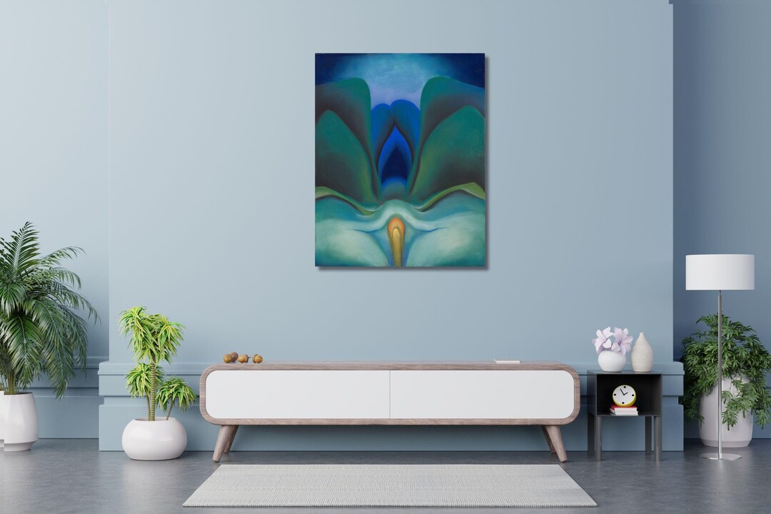Georgia O'keeffe Blue Flower,blue Abstract Art,vintage Art,canvas Wall ...