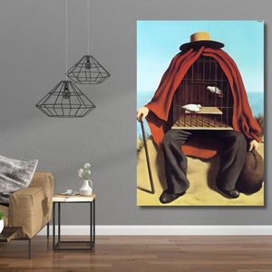 Rene Magritte Print on Canvas,Rene Magritte reproduction painting, Rene Magritte canvas wall art,Rene Magritte art, famous home decor,Gift 2