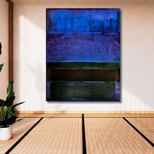 Mark Rothko Painting ,Blue Rothko Wall Art, Rothko untitled 1959 Reproduction, Rothko Print Museum Exhibition, Mark Rothko Wall art 3
