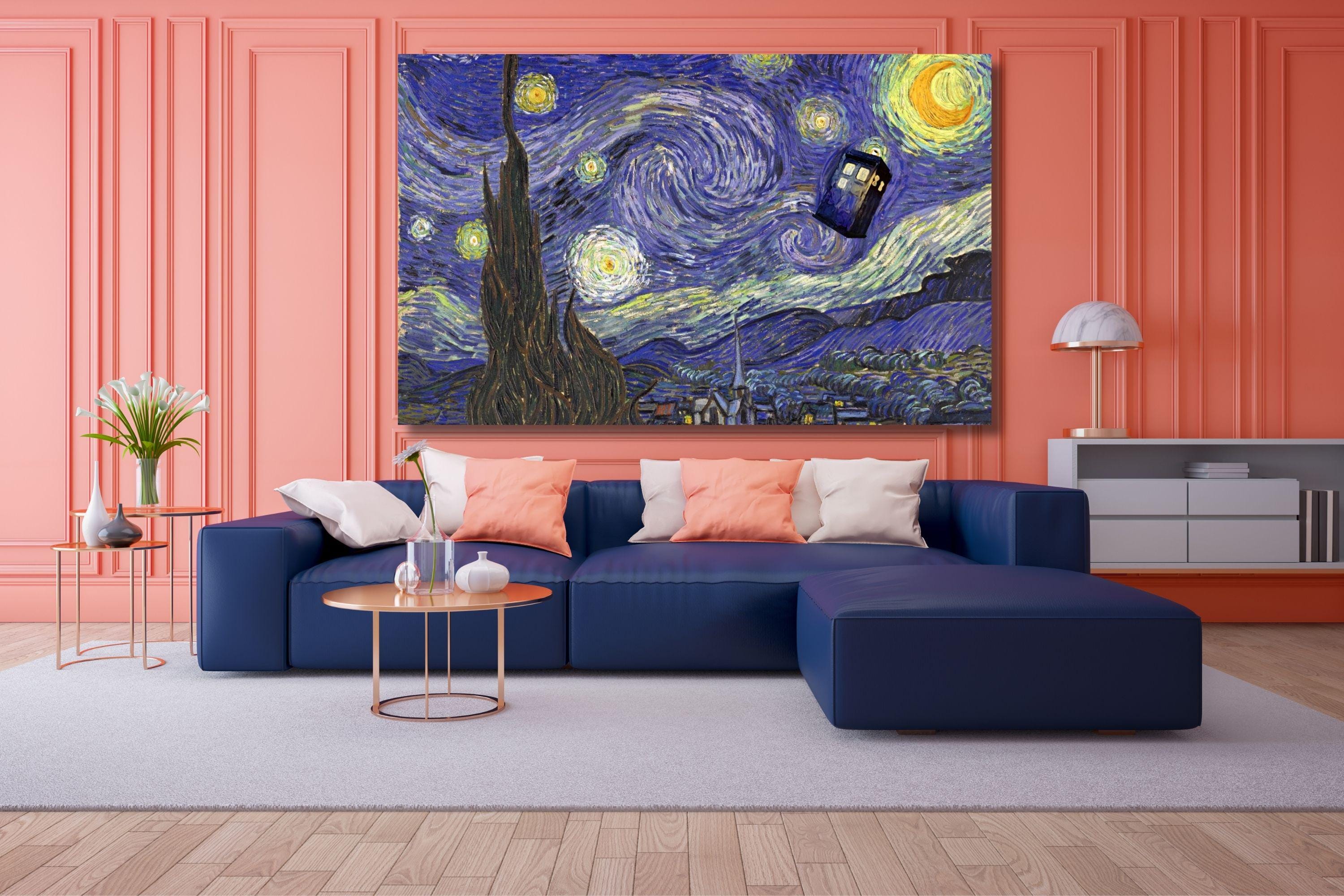 Van Gogh Starry Night Inspired Doctor Who Tardis Canvas Wall Art - Etsy