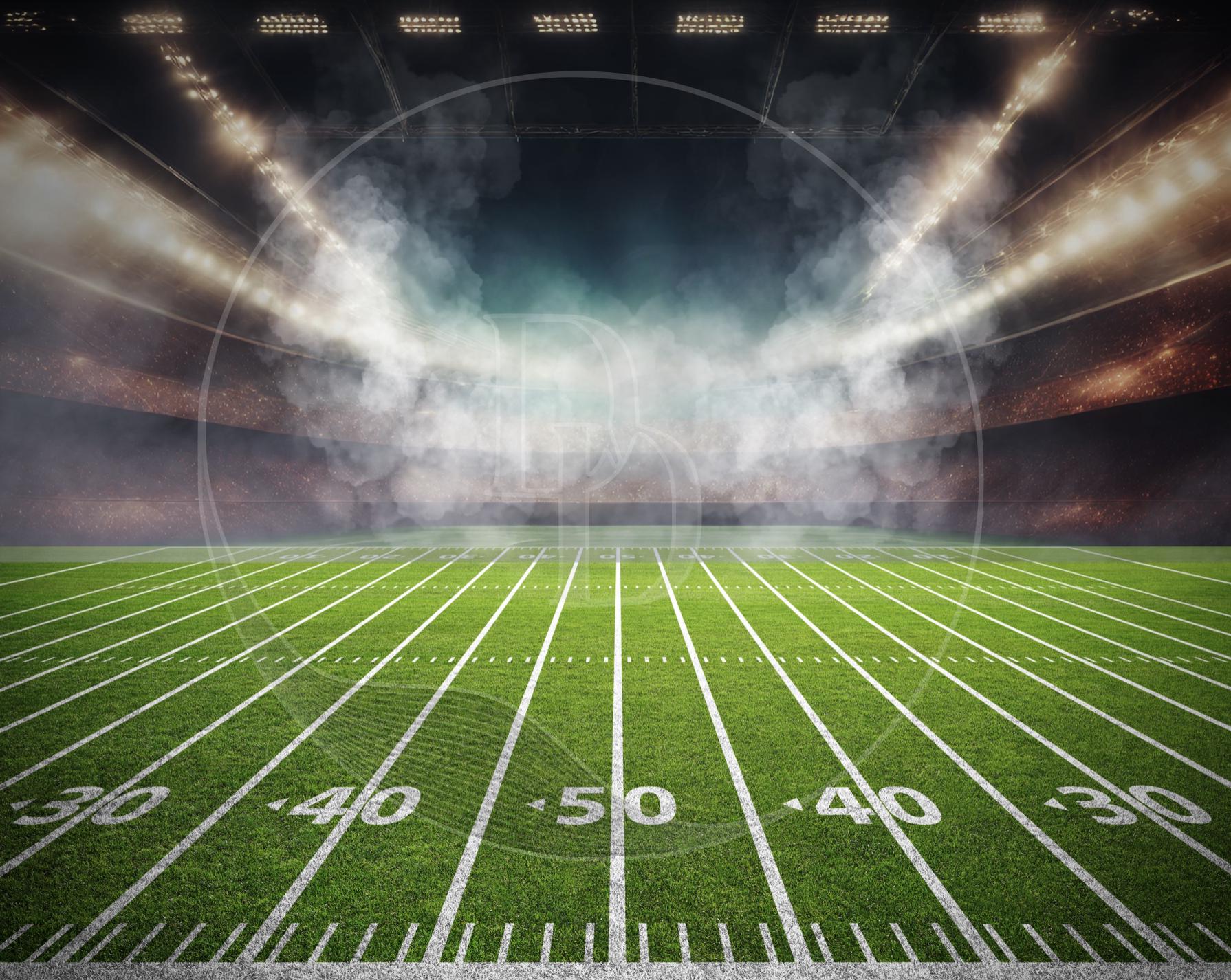Football Stadium Background: Sports Field with Smoke & Lights (Digital Download)