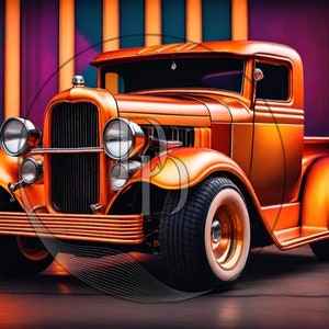 Kleurrijke Hot Rod Wide Body Hoge kwaliteit AI Digitale afbeelding downloaden beschikbaar voor persoonlijk of commercieel gebruik. 1 PNG & 1 SVG-bestand.