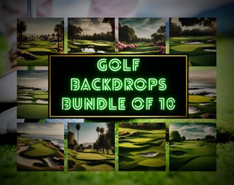 Golf-Fotografie Kulissen: Lebendige AI Digitale Hintergründe (Digitaler Download)