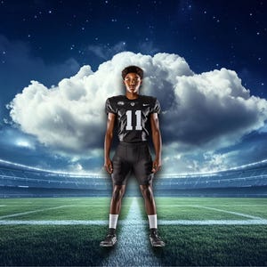 Football Field Stadium Backdrop with smoke and lights, Football Backdrop, Football Stadium Background PNG - PNG Digital Download Design