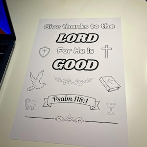 Bible Verse Coloring Page for Sunday School - Christian coloring sheet for children - Sunday school, church, homeschool activity for Kids