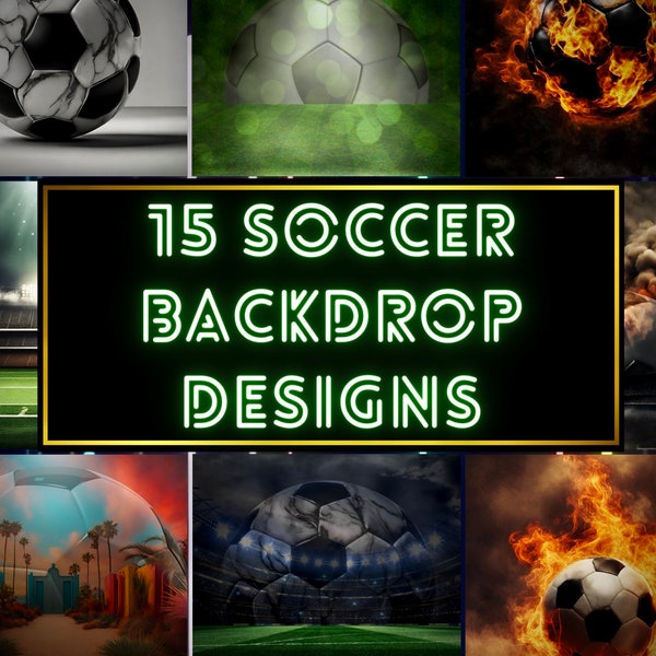 Soccer Backdrops Bundle of 15 - Photography | Soccer Backgrounds | Photoshop Backgrounds | Sports Photo Backdrops | High-Resolution Download