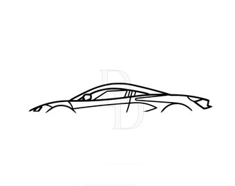 Supercar Sports Car Outline SVG vector cutting file and clip art - Instant Download