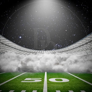 Football Field Background with smoke and lights, Dramatic Football PNG Backdrop, Football Stadium Background Image - High Quality Download