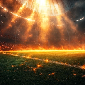 PNG Football Sports Field Background with smoke and lights, Football Backdrop, Football Stadium Background Image - High Quality Download PNG