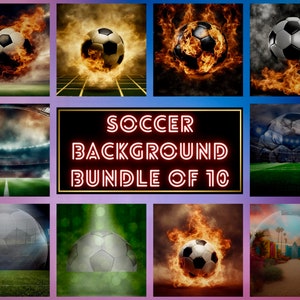Soccer Photography Backdrops: High-Resolution Sports Backgrounds (Bundle of 10)