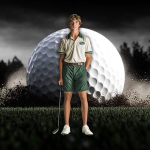 Digitaler Golf Hintergrund für Schulfotos - Digital Download