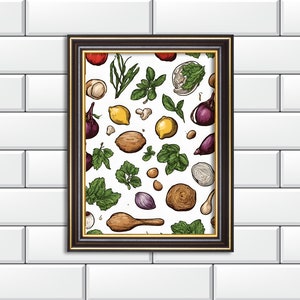 Digital Download | Vegetable Kitchen Art Print | Printable Art | Kitchen Art | Food Art Print | Veggie Home Decor | Italian Art