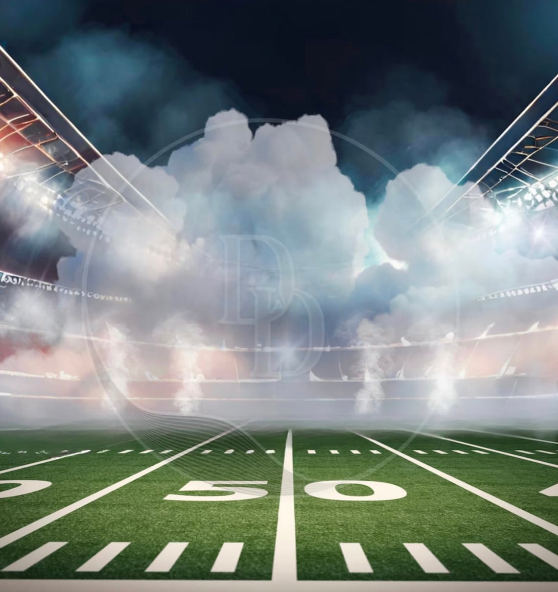Football Field Background
 Football Field Background With Smoke and Lights Football Backdrop
