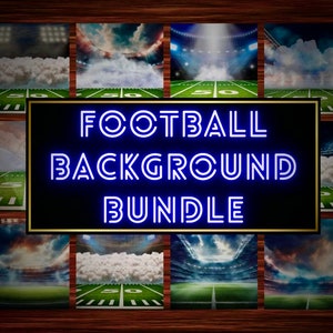 Football Field Background Bundle of 10 Digital Downloads, Football Backdrops with Smoke and Lights, Football Stadium Banner Backdrops