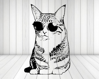 Cool Cat with Sunglasses SVG - High-Quality Digital Download