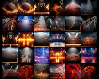 Basketball Photo Backdrops: Sports Photography Bundle (Digital Download)