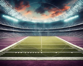 Football Stadium Background, Football Field Backdrop - Digital Download
