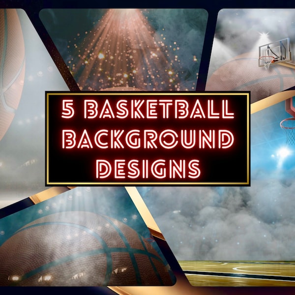 Basketball Backdrops Bundle of 5 - Photography | Sports Backgrounds | Photoshop Backgrounds | Sports Photos | High-Resolution Download