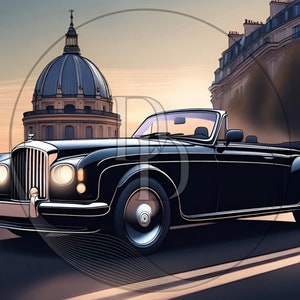 Vintage Luxury Car Backgrounds - Instant Download