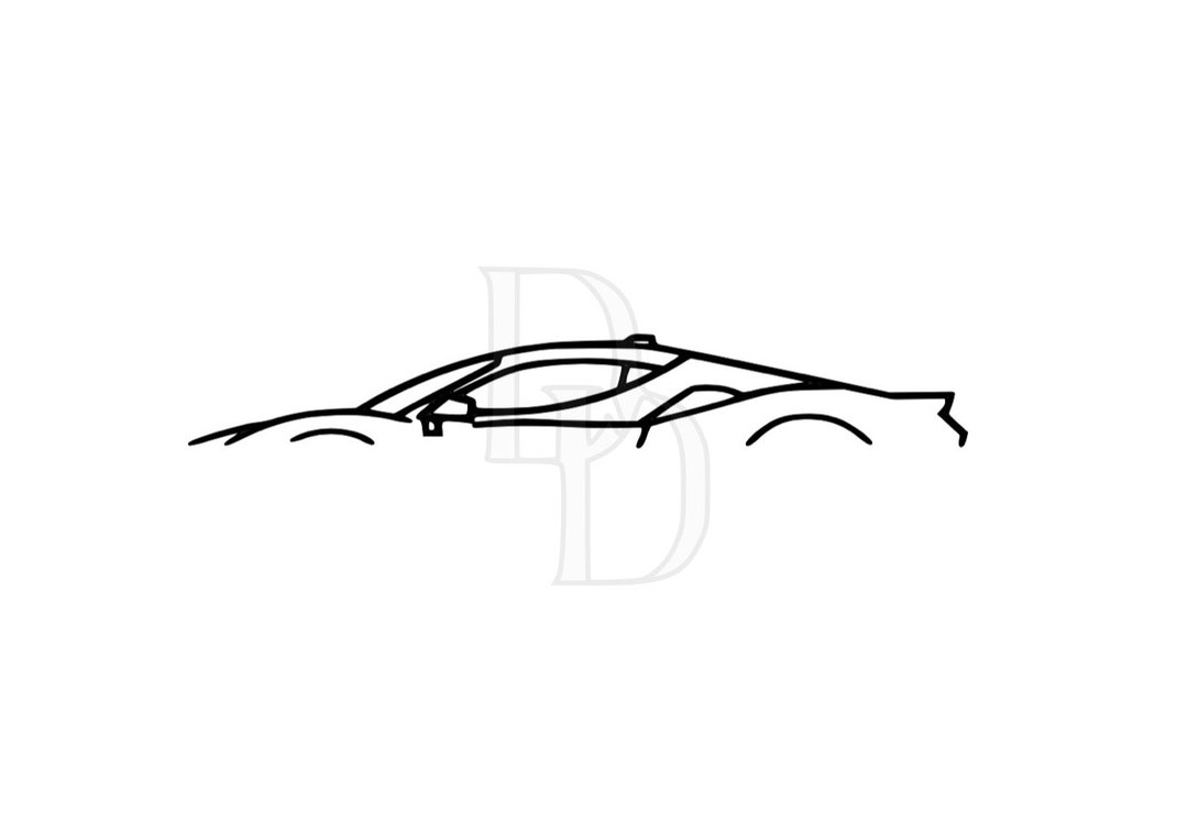 Sports Car Outline SVG Vector Cutting File and Clip Art Instant