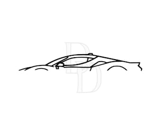 Sports Car Outline SVG vector cutting file and clip art - Instant Download