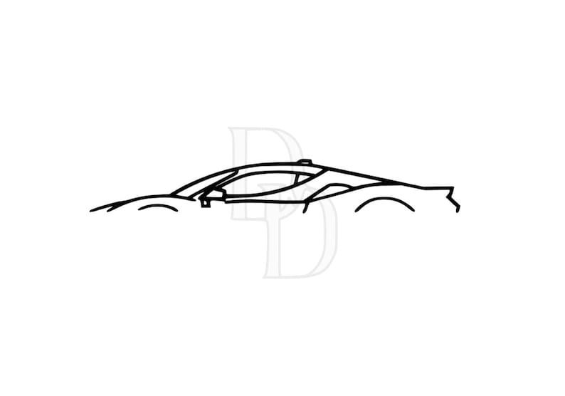 Sports Car Outline SVG Vector Cutting File and Clip Art Instant Download Etsy