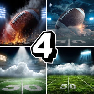 Football Field PNG Bundle / 4 Stadium Backdrops for Game Day Designs - Digital Download