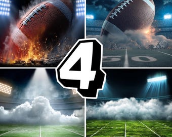 Fußballplatz PNG Bundle / 4 Stadion Kulissen für Spieltag Designs - Digitaler Download